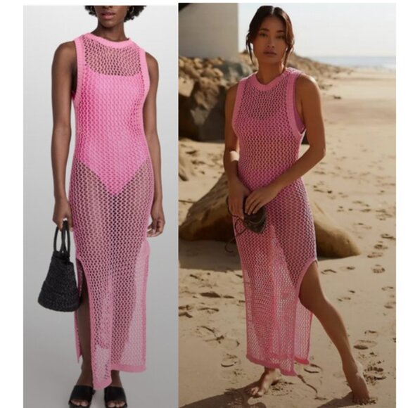 Beach Riot Other - Beach Riot Dress Holly Maxi Crochet in Prism Pink